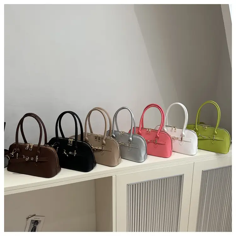 Light Grey Retro Shell Bag for Women 2024 Winter — feature 28