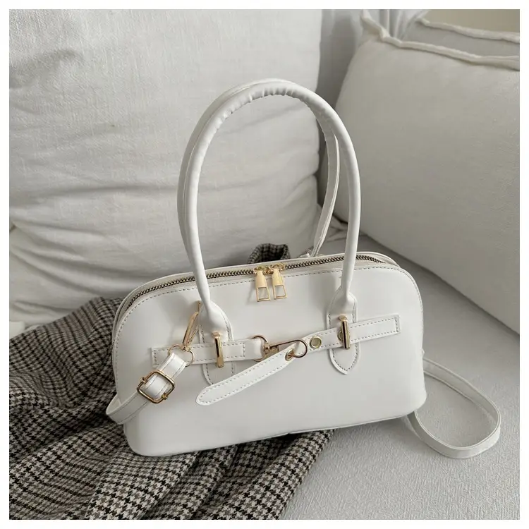 Light Grey Retro Shell Bag for Women 2024 Winter — feature 29