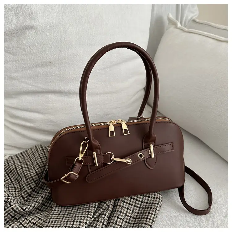 Light Grey Retro Shell Bag for Women 2024 Winter — feature 35