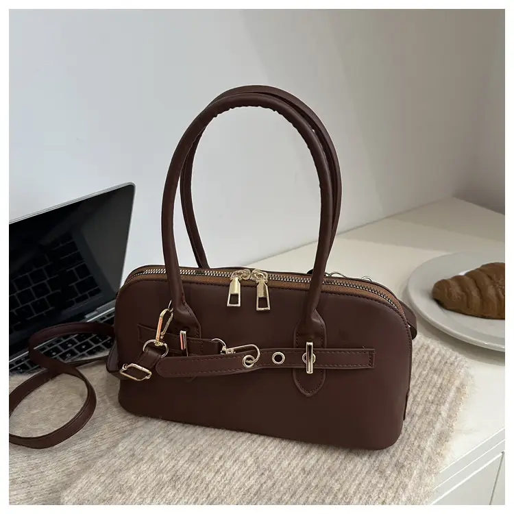 Light Grey Retro Shell Bag for Women 2024 Winter — feature 38