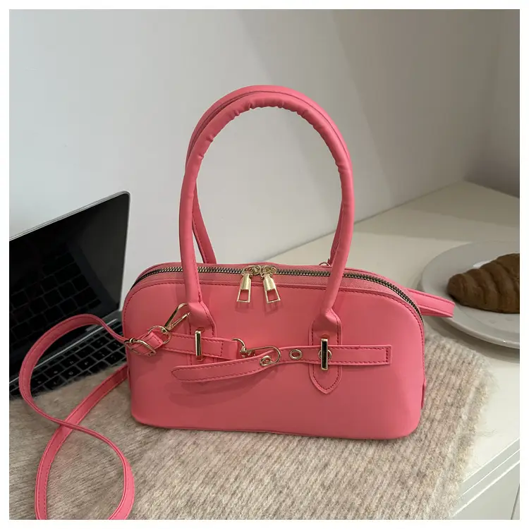 Light Grey Retro Shell Bag for Women 2024 Winter — feature 40