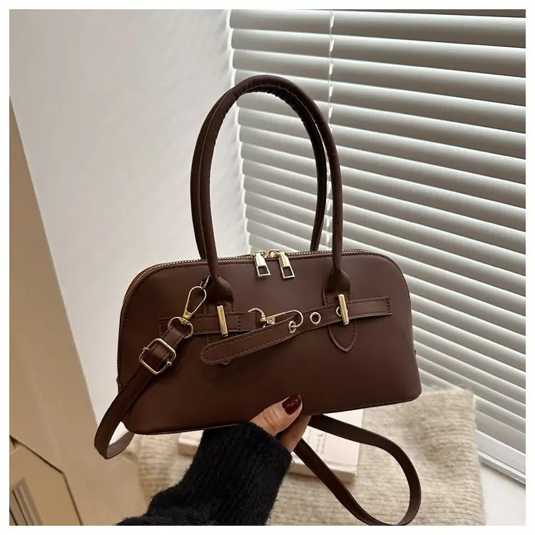 Light Grey Retro Shell Bag for Women 2024 Winter — feature 47