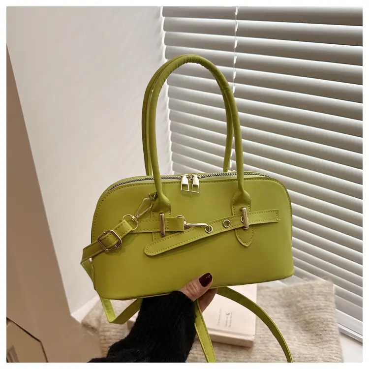 Light Grey Retro Shell Bag for Women 2024 Winter — feature 48