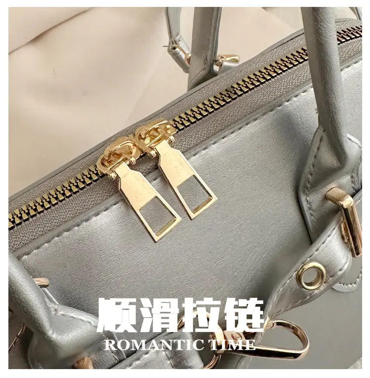 Light Grey Retro Shell Bag for Women 2024 Winter — feature 6