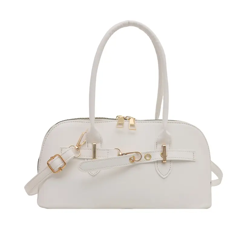 Light Grey Retro Shell Bag for Women 2024 Winter - Image 2