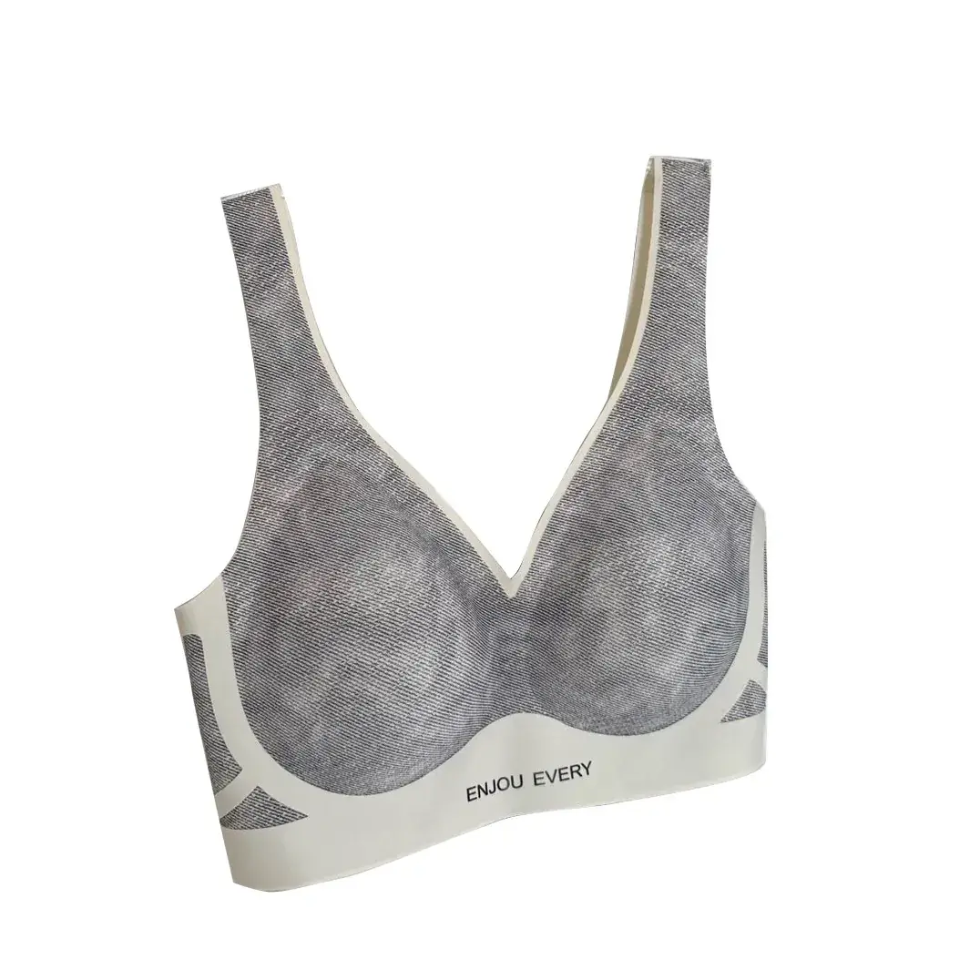 Women's Adjustable V-Neck Non-Steel Rings Bra - Image 10