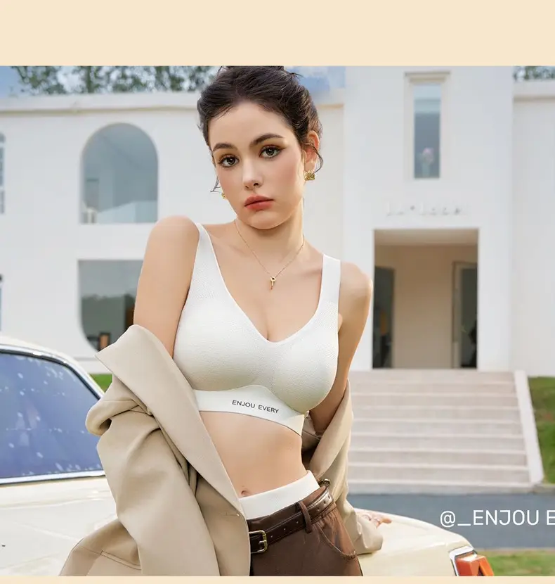 Women's Adjustable V-Neck Non-Steel Rings Bra — feature 13