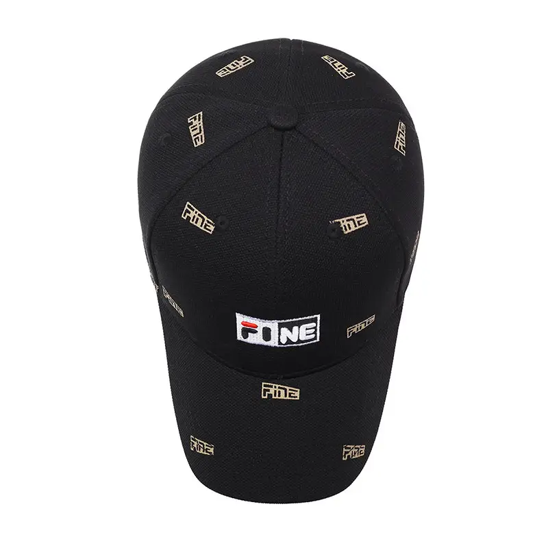 Korean Style Black Baseball Cap with Embroidered Logo - Image 9