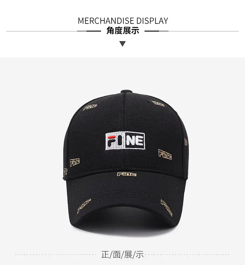 Korean Style Black Baseball Cap with Embroidered Logo β feature 8