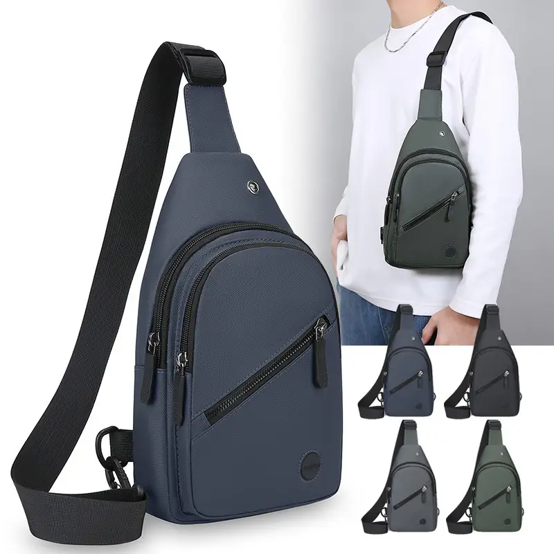 Men's Waterproof Crossbody Bag Blue Large Capacity
