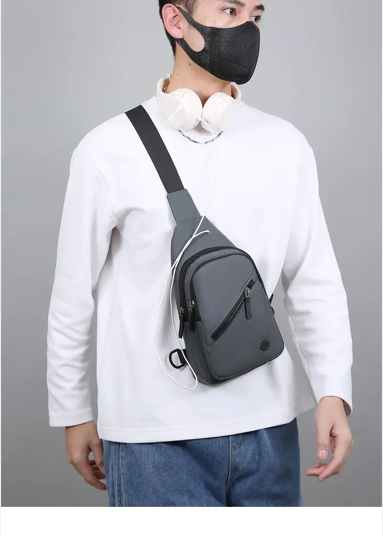 Men's Waterproof Crossbody Bag Blue Large Capacity — feature 12