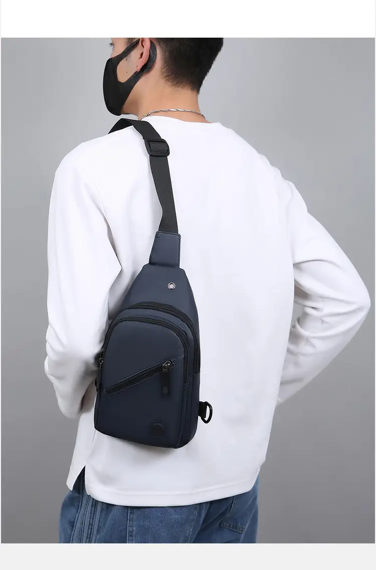 Men's Waterproof Crossbody Bag Blue Large Capacity — feature 16