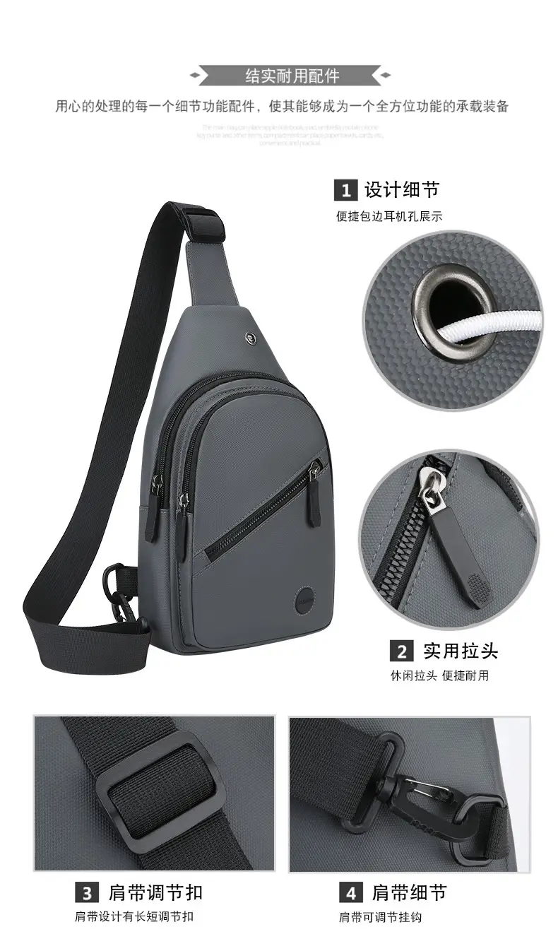 Men's Waterproof Crossbody Bag Blue Large Capacity — feature 4