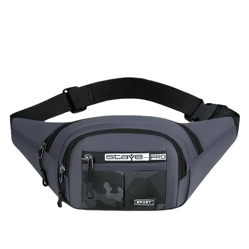 Men's Crossbody Phone Bag Gray Casual Waterproof Belt - Image 9