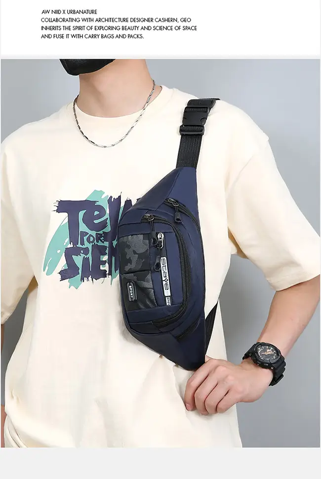 Men's Crossbody Phone Bag Gray Casual Waterproof Belt — feature 13