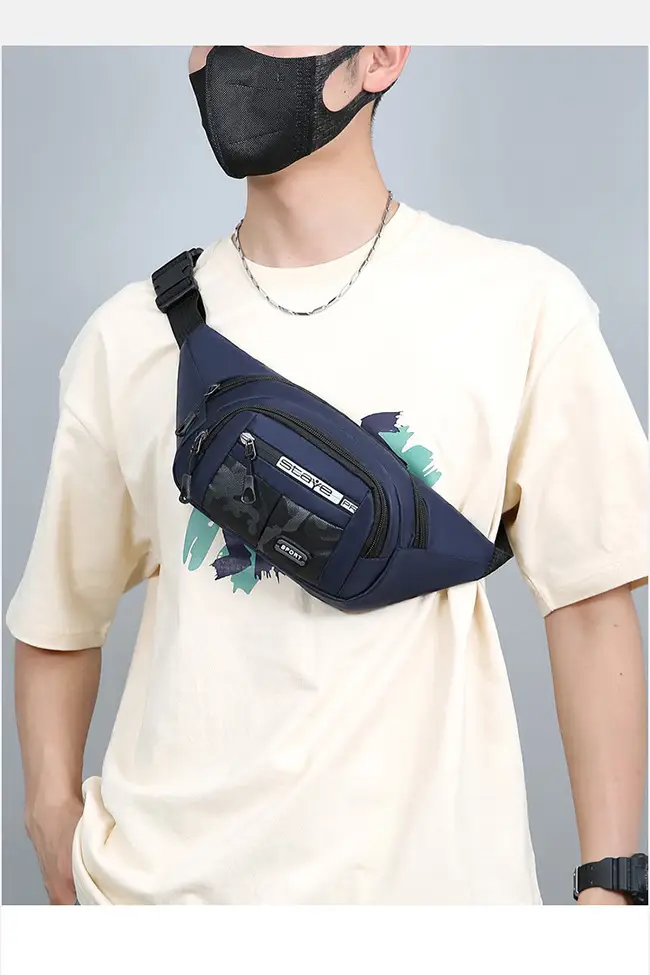 Men's Crossbody Phone Bag Gray Casual Waterproof Belt — feature 14