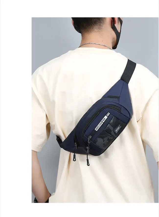 Men's Crossbody Phone Bag Gray Casual Waterproof Belt — feature 15