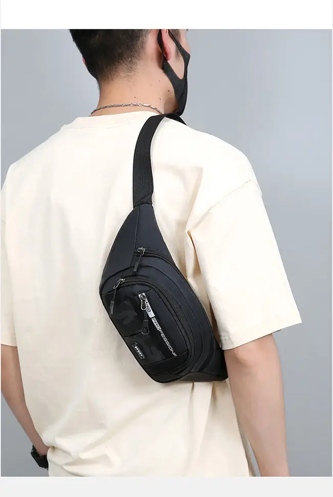 Men's Crossbody Phone Bag Gray Casual Waterproof Belt — feature 16