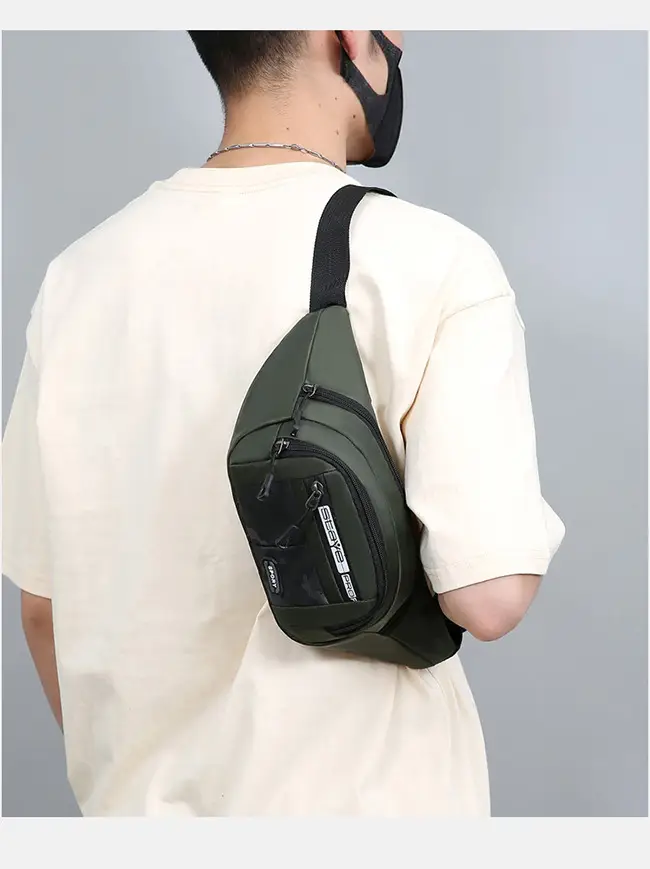Men's Crossbody Phone Bag Gray Casual Waterproof Belt — feature 19