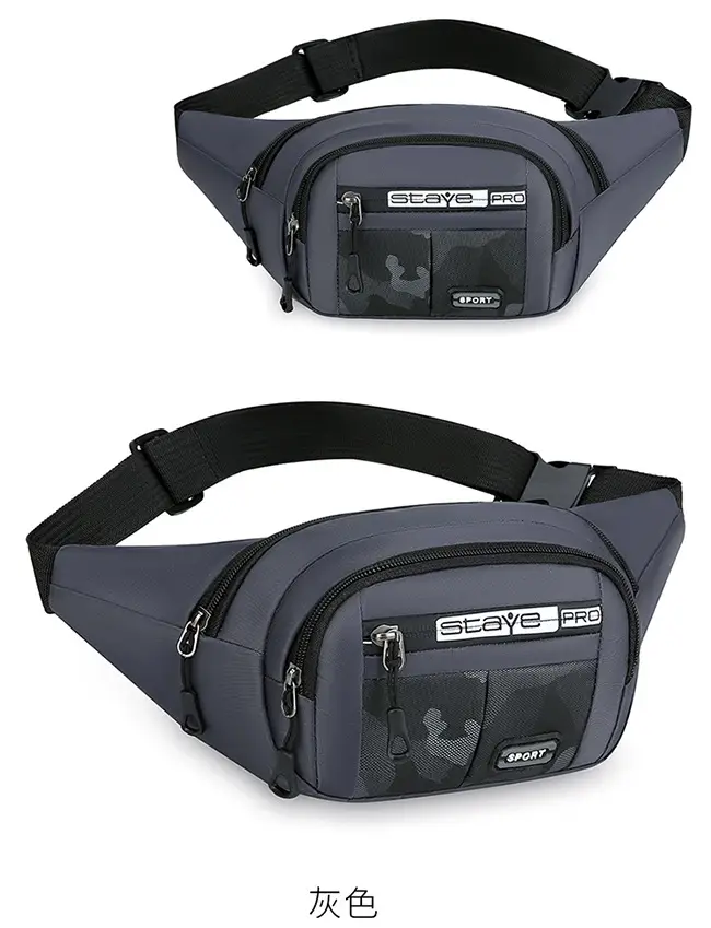 Men's Crossbody Phone Bag Gray Casual Waterproof Belt — feature 22