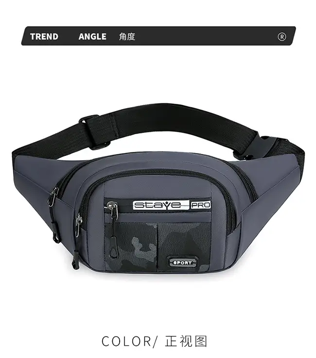 Men's Crossbody Phone Bag Gray Casual Waterproof Belt — feature 25
