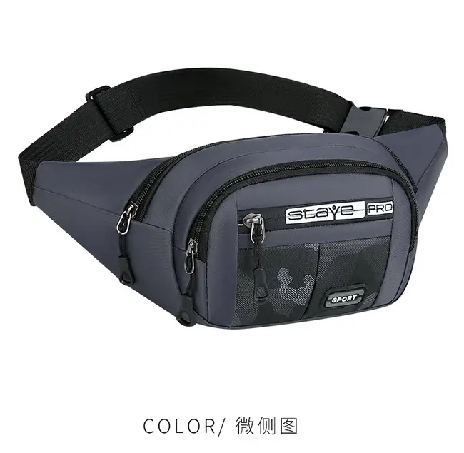 Men's Crossbody Phone Bag Gray Casual Waterproof Belt — feature 26