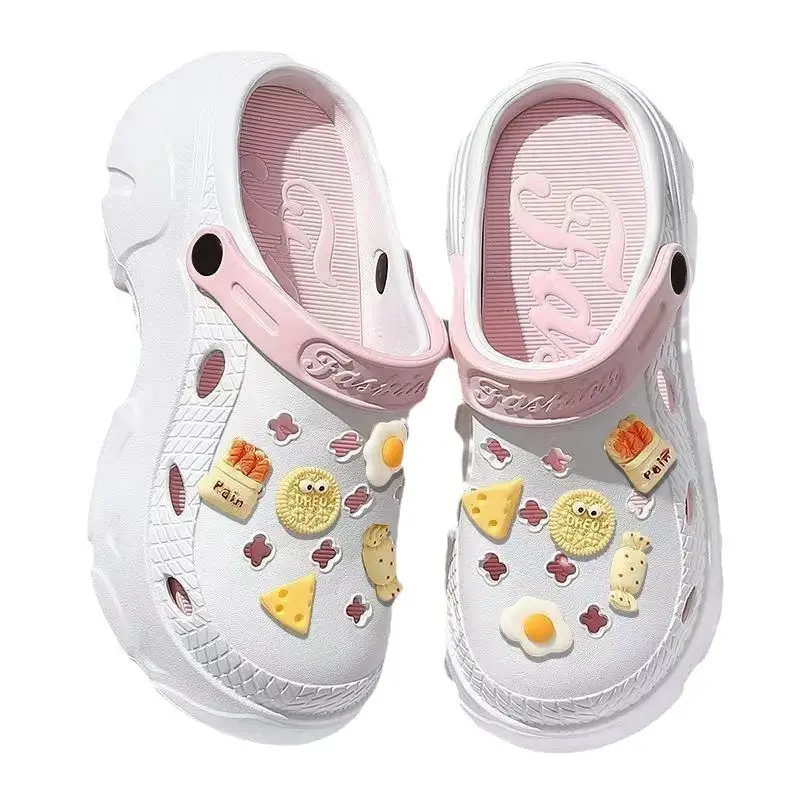 7.0 Thick-soled Height-increasing Poop-stepping All-match Cartoon Sweet Cave Shoes Women's Summer Outer Wear Non-slip High-value Beach