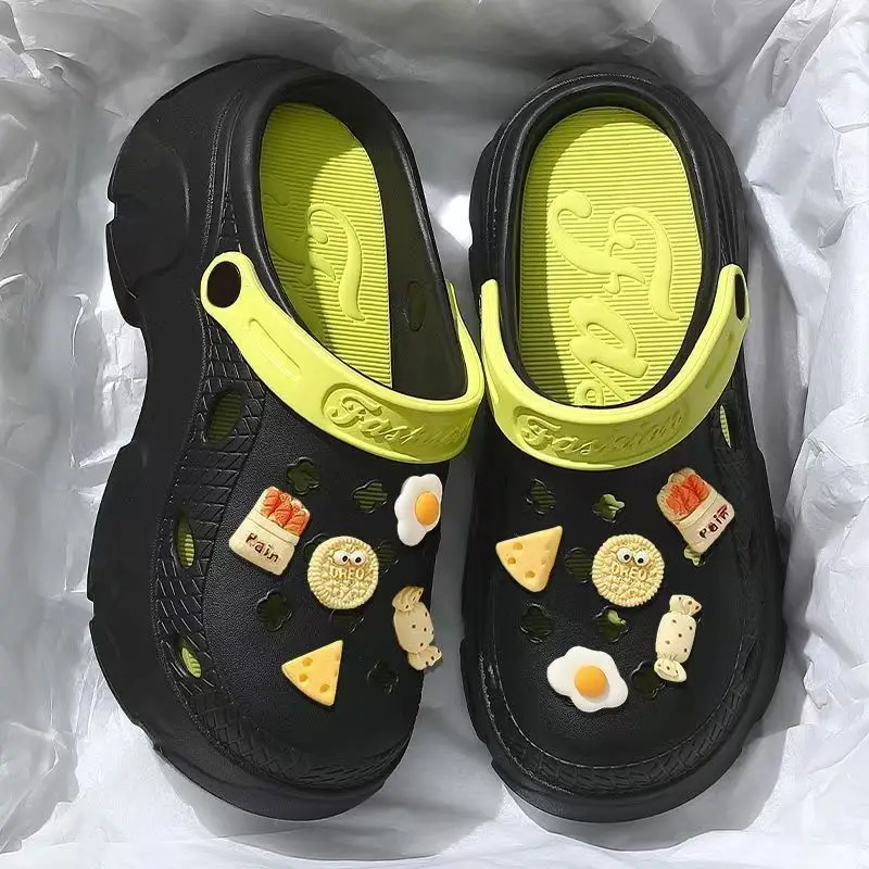 7.0 Thick-soled Height-increasing Poop-stepping All-match Cartoon Sweet Cave Shoes Women's Summer Outer Wear Non-slip High-value Beach — feature 2
