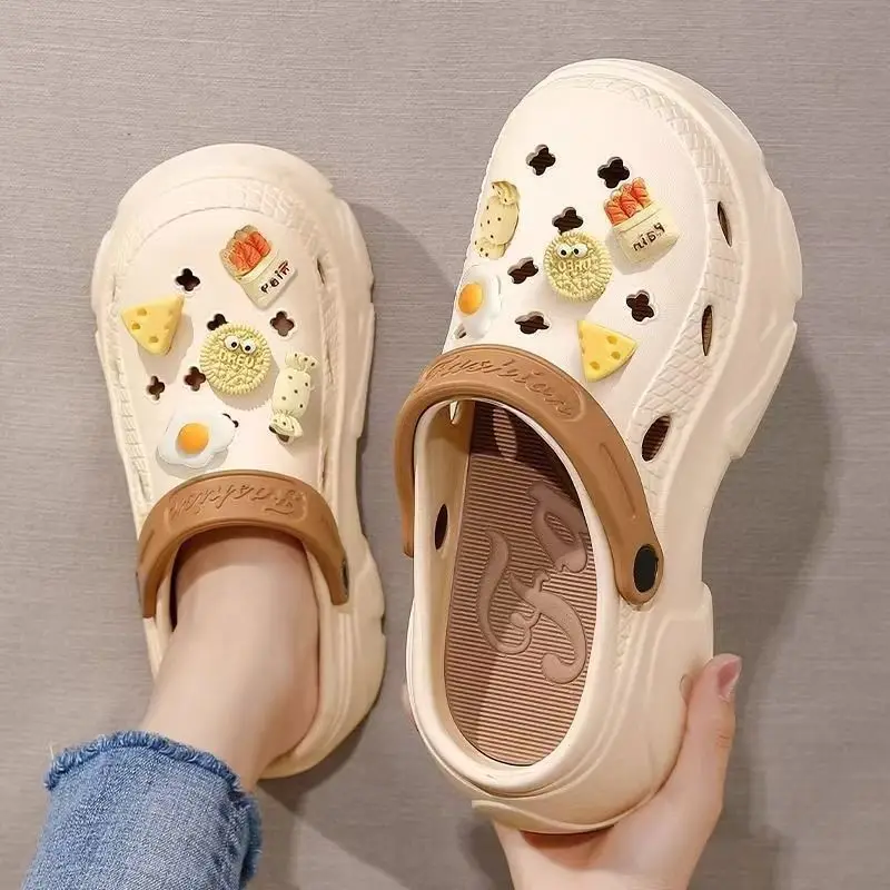 7.0 Thick-soled Height-increasing Poop-stepping All-match Cartoon Sweet Cave Shoes Women's Summer Outer Wear Non-slip High-value Beach — feature 3