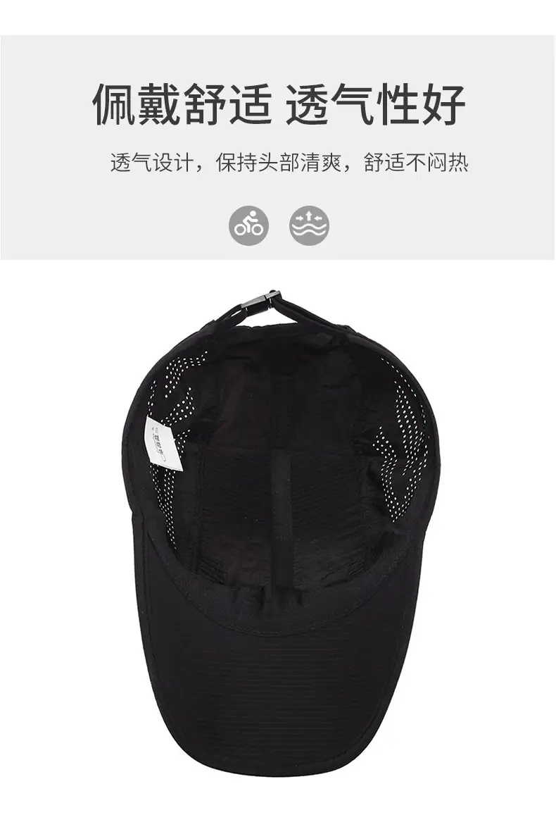 Men Black Sports Cap Summer Wear Multi Color — feature 5