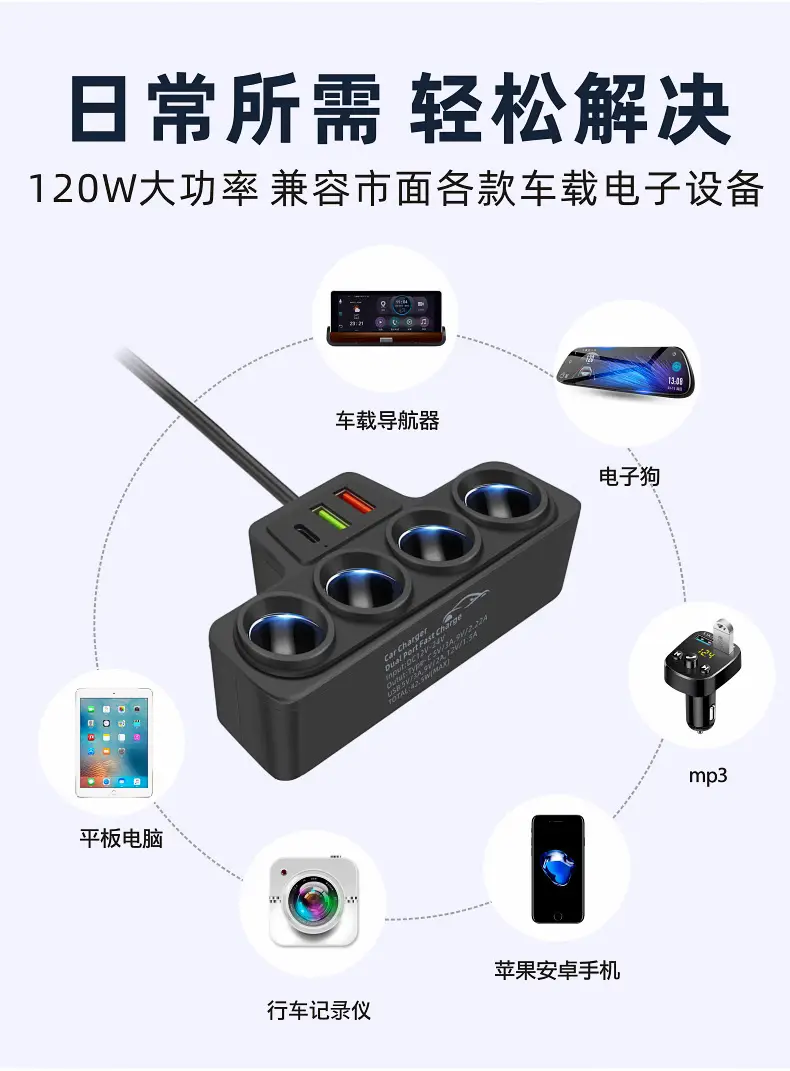 Three-in-One Car Charger 12V24V Universal Fast Charging — feature 6