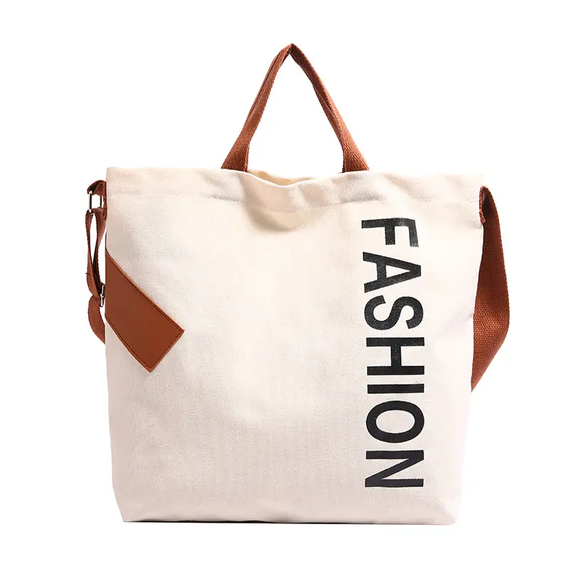 Women Japanese Canvas Tote Bag Large Capacity Black Brown - Image 7