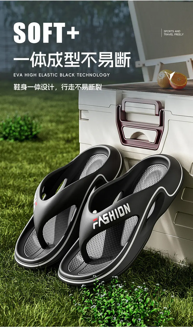 Men's Black EVA Flip-Flops with Non-Slip Sole — feature 10