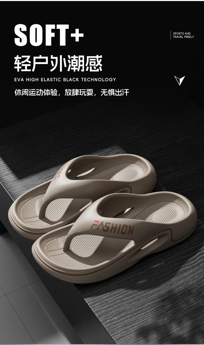 Men's Black EVA Flip-Flops with Non-Slip Sole — feature 13