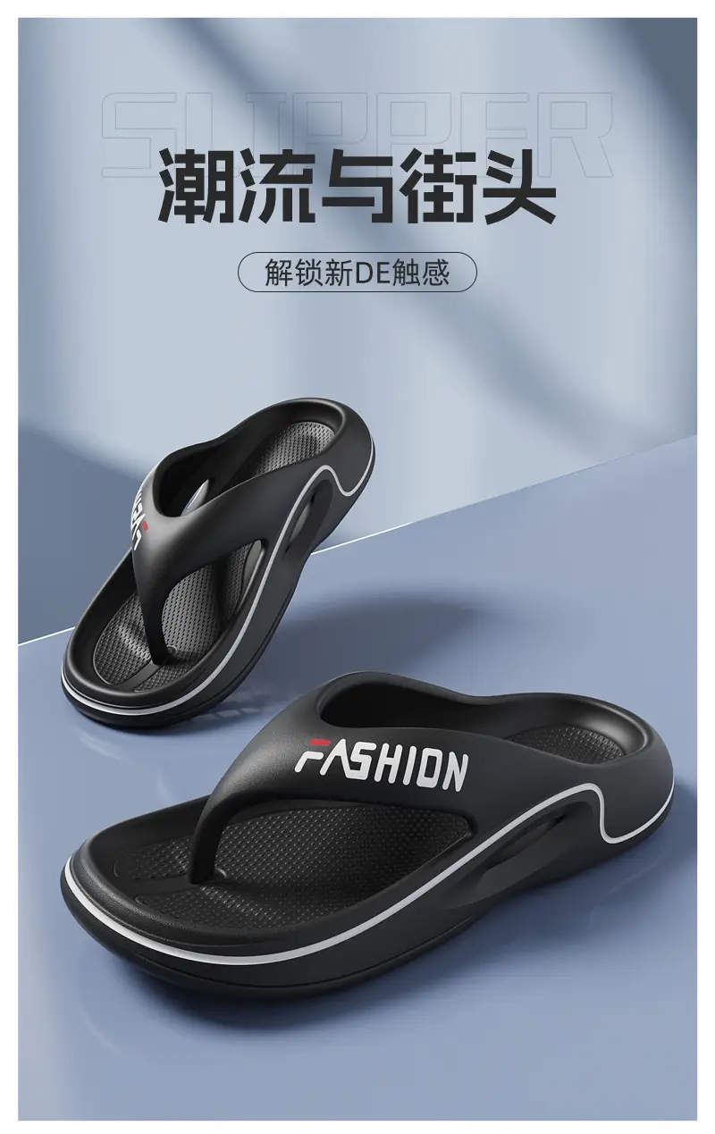 Men's Black EVA Flip-Flops with Non-Slip Sole — feature 3