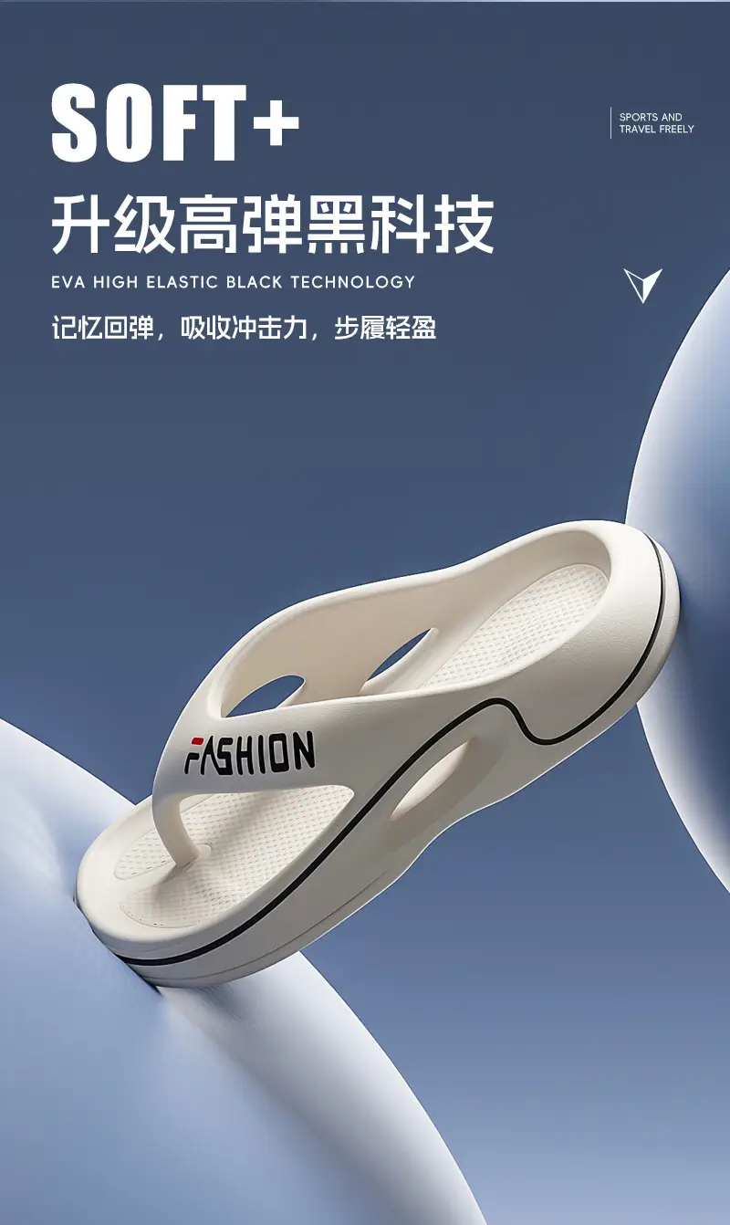 Men's Black EVA Flip-Flops with Non-Slip Sole — feature 5