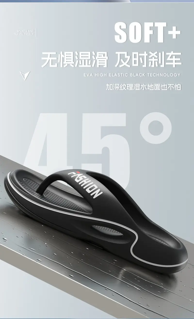 Men's Black EVA Flip-Flops with Non-Slip Sole — feature 6