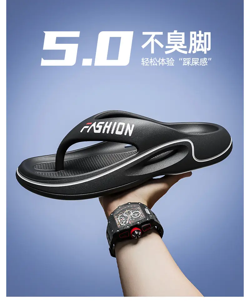 Men's Black EVA Flip-Flops with Non-Slip Sole — feature 9