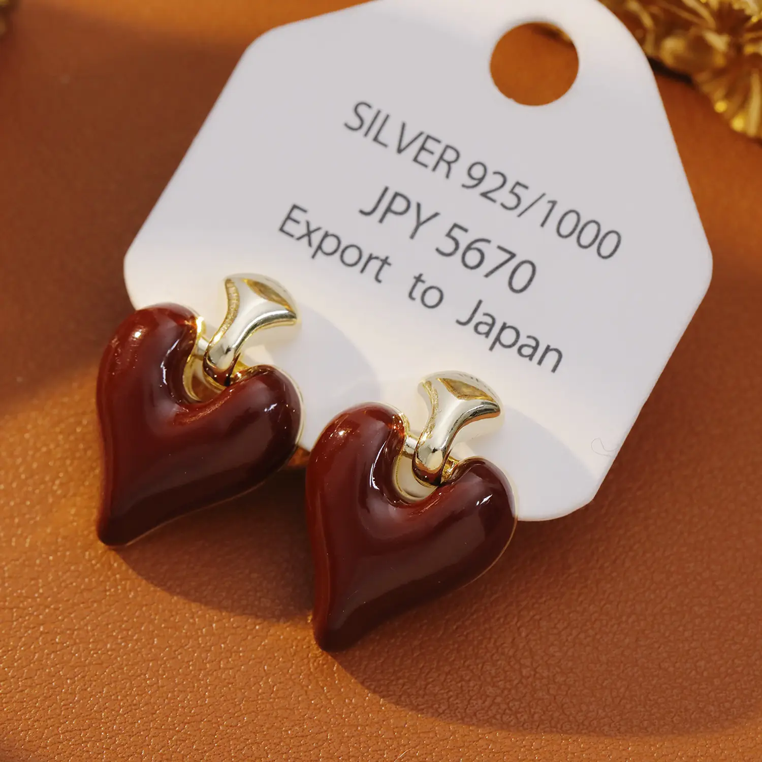 Heart Shaped Red Earrings for Women S925 Gold — feature 10
