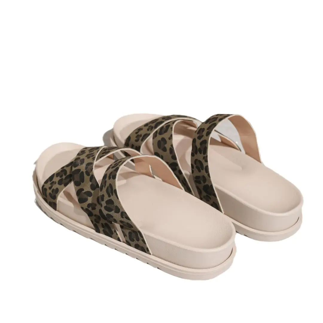 Slip-On Slippers for Home and Outdoor Wear, Black Cross-Strap Flat Shoes, Simple Double-Layer Ivory White Flat Shoes, New Summer Style - Image 6