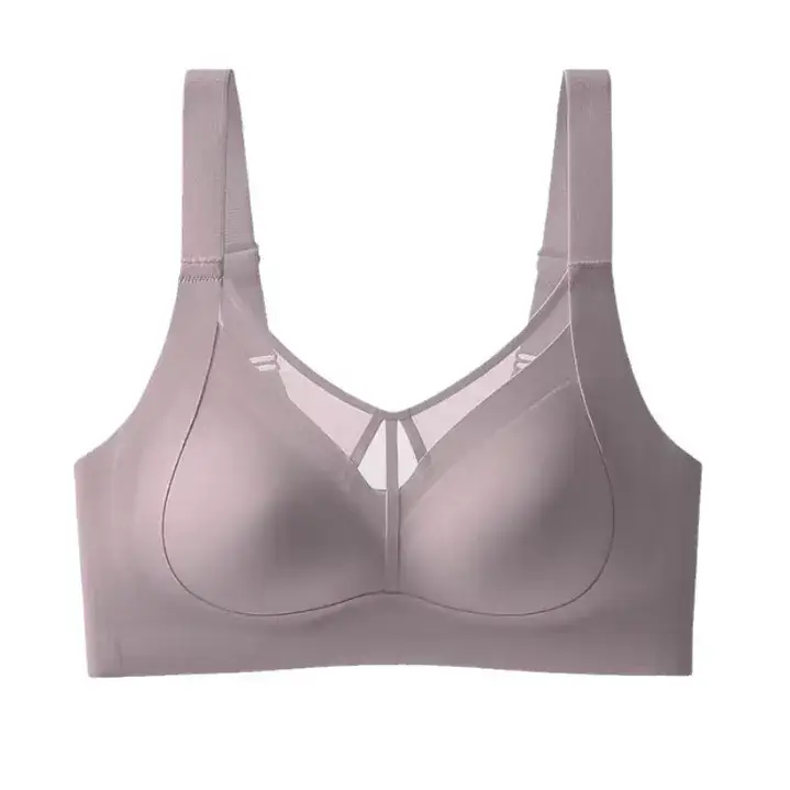 Red Wide Shoulder Cross Cut Out Tube Top Bra with Water Drop Cup - Image 9