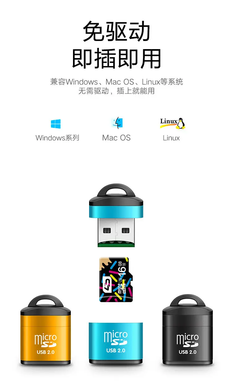 USB 2.0 Mini Card Reader for Car & Mobile Phones — feature 4