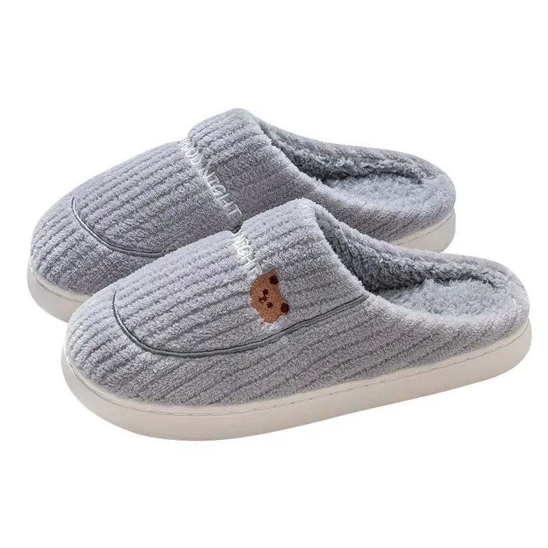 Cotton Slippers for Women, Winter Indoor Home Warm Wool Slippers for Men, Tpr Non-Slip Winter Couple Cotton Slippers Wholesale