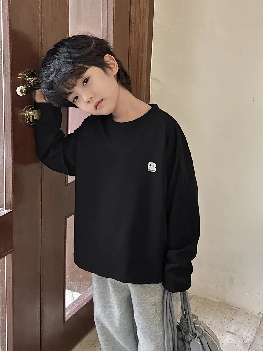 Haima Boys Pure Cotton Long Sleeve T-Shirt White 2026 - Image 7