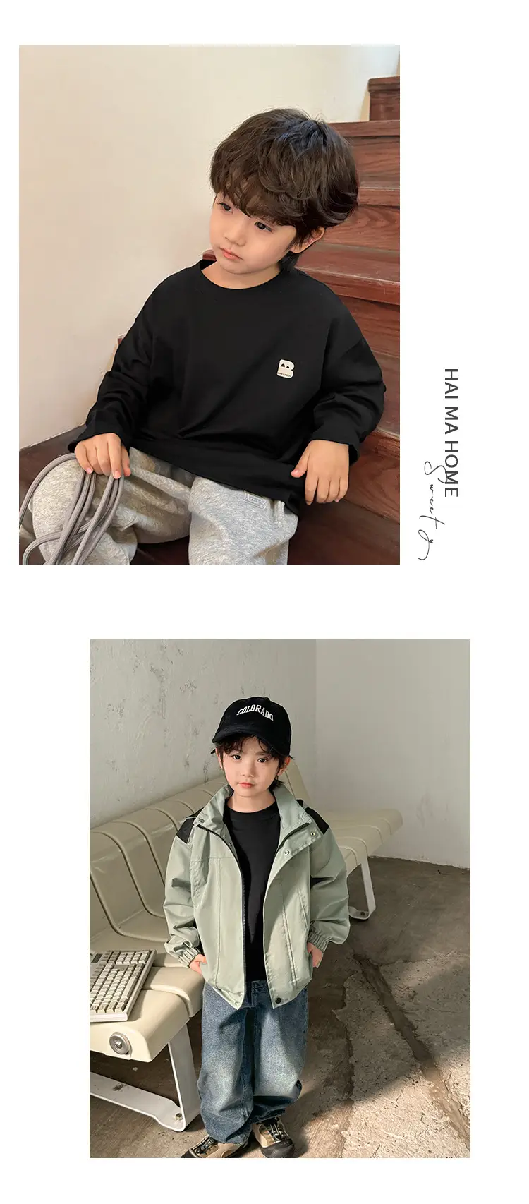 Haima Boys Pure Cotton Long Sleeve T-Shirt White 2026 — feature 14