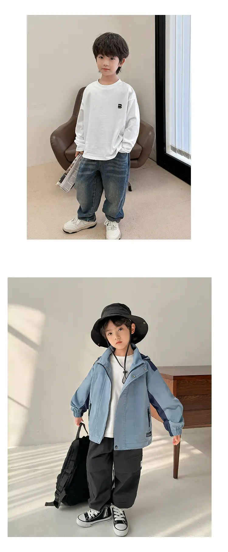 Haima Boys Pure Cotton Long Sleeve T-Shirt White 2026 — feature 19