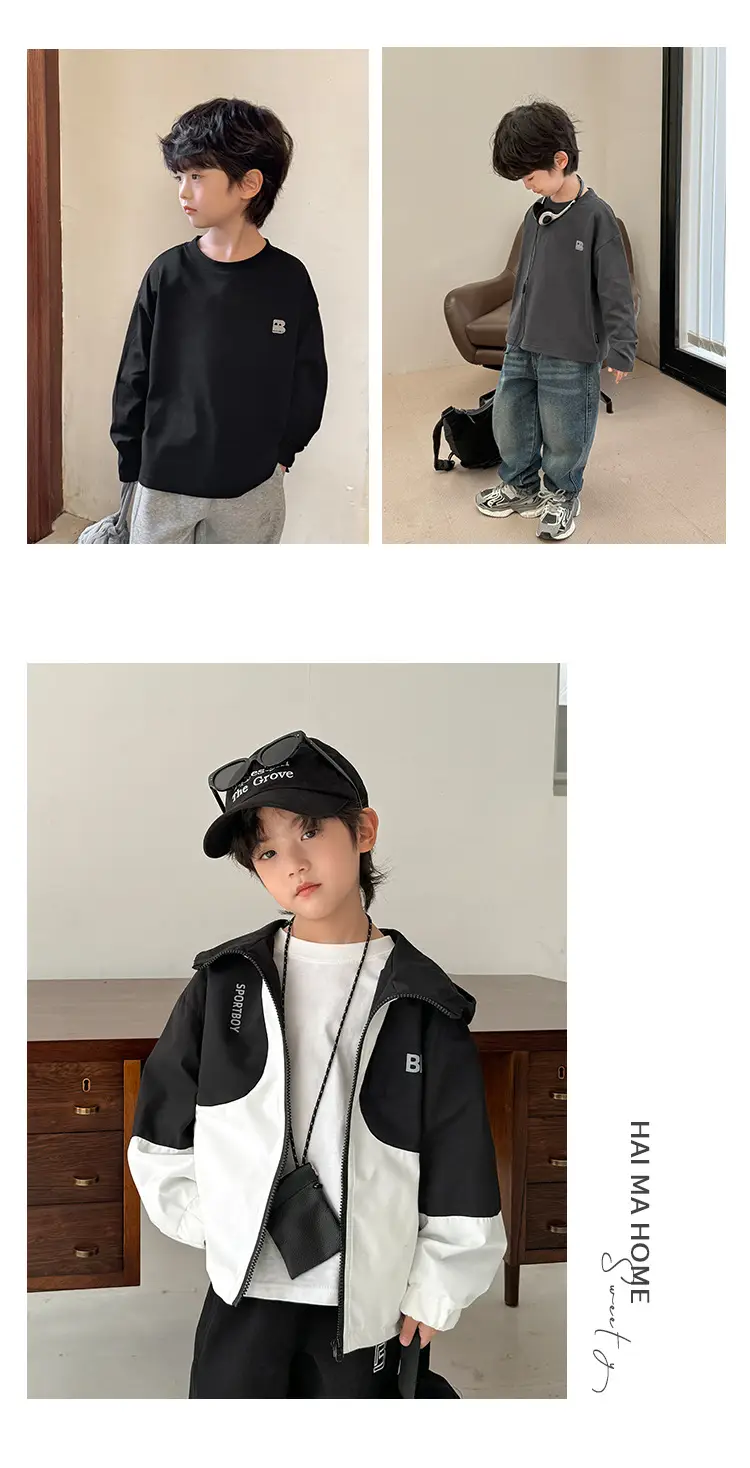 Haima Boys Pure Cotton Long Sleeve T-Shirt White 2026 — feature 20