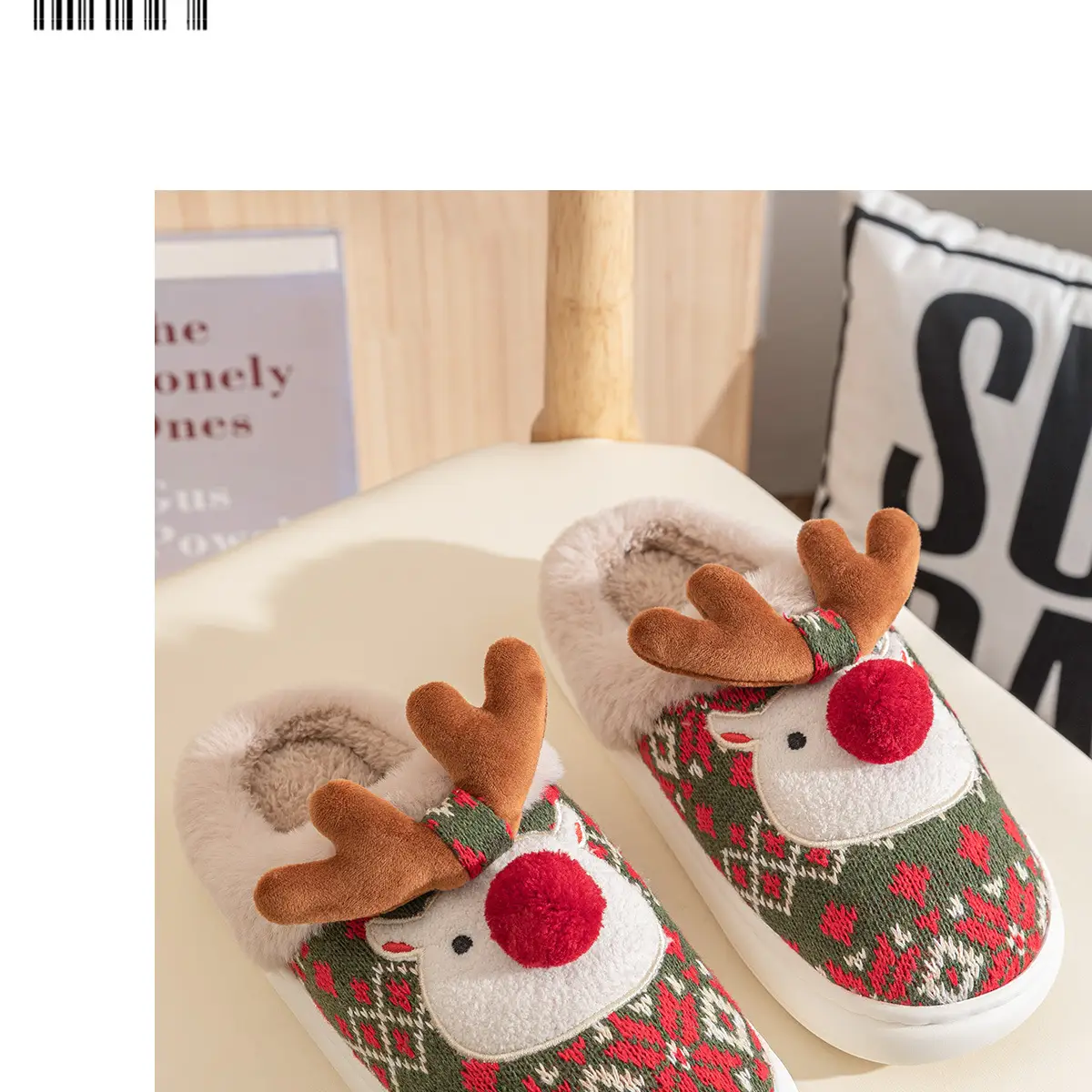 Christmas Elk Cotton Slippers Women Winter 2026 — feature 19