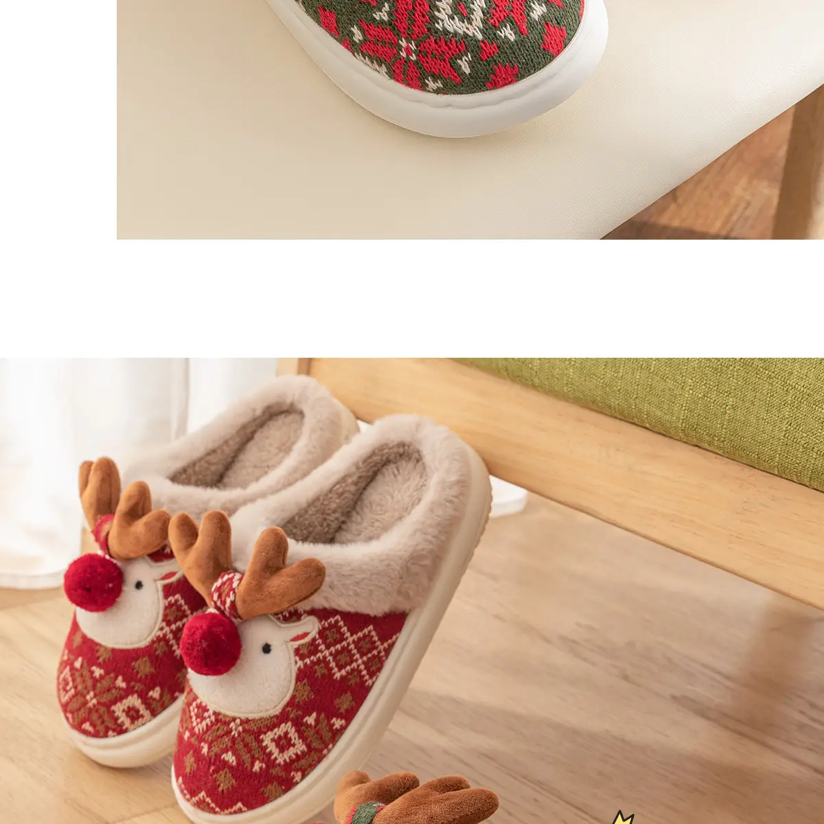 Christmas Elk Cotton Slippers Women Winter 2026 — feature 20