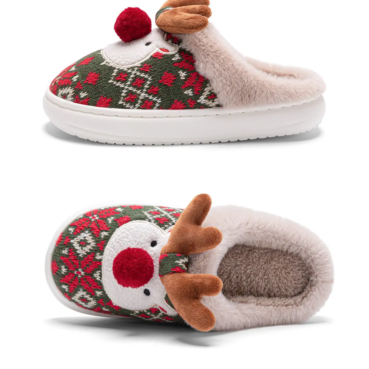 Christmas Elk Cotton Slippers Women Winter 2026 — feature 22